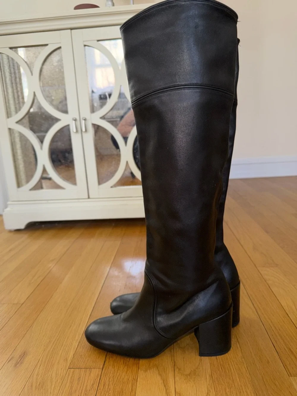Stewart Weitzman Black Over-the-Knee Women’s Leather Boots - Size 9